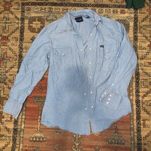 Wrangler Light Blue Men’s Casual Western Shirt